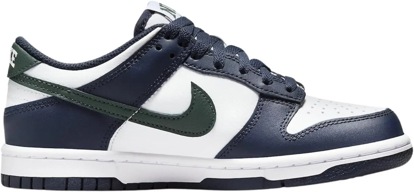 Nike Dunk Low Big Kids' Shoes (HF5177-400, Obsidian/White/Vintage Green)