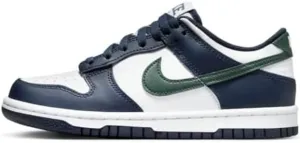 Nike Dunk Low Big Kids' Shoes (HF5177-400, Obsidian/White/Vintage Green)