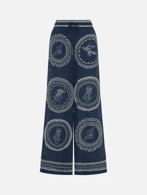 Oceane Silk Pant in Blue