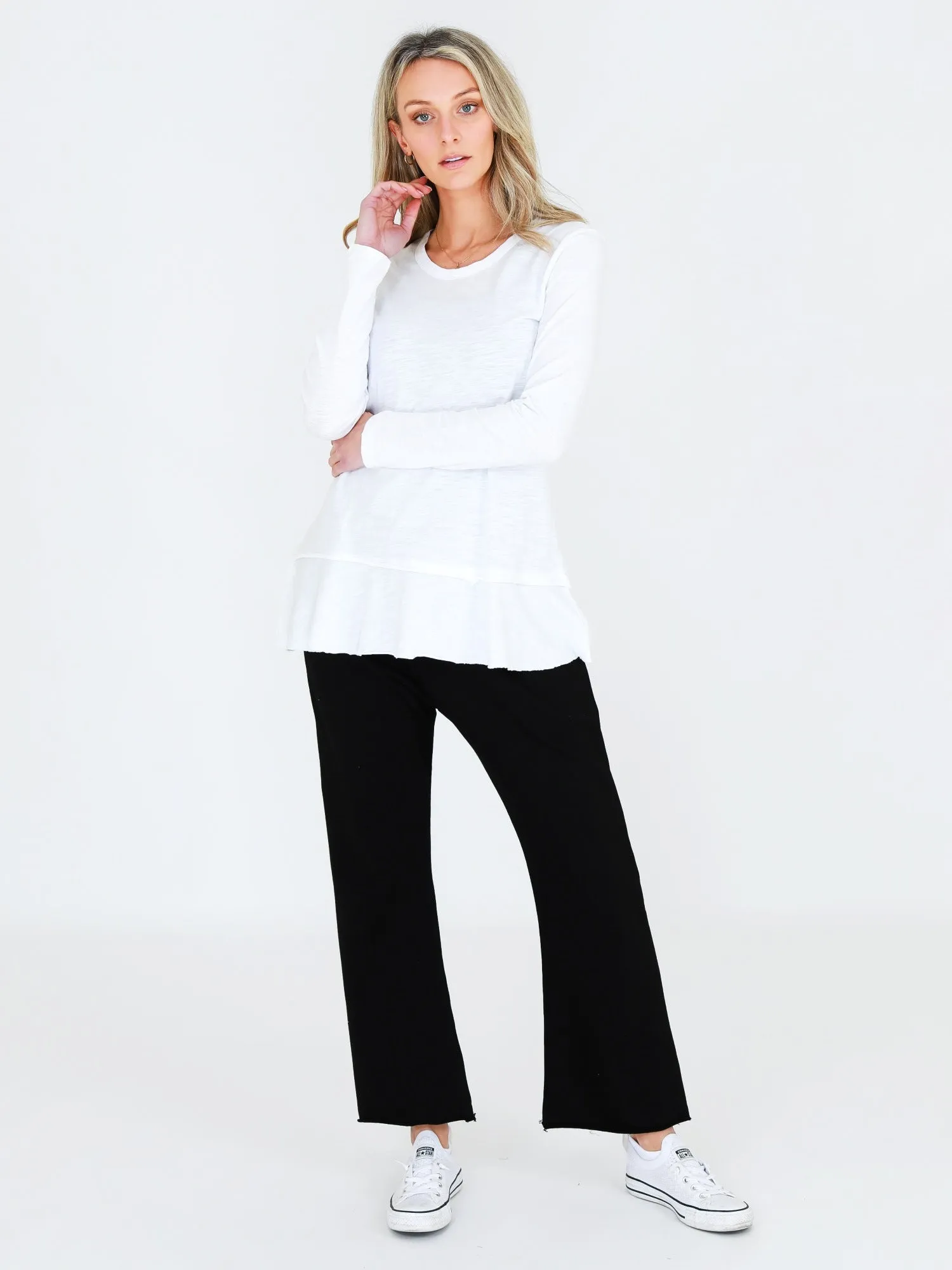 Orchid Ruffle Hem T Shirt