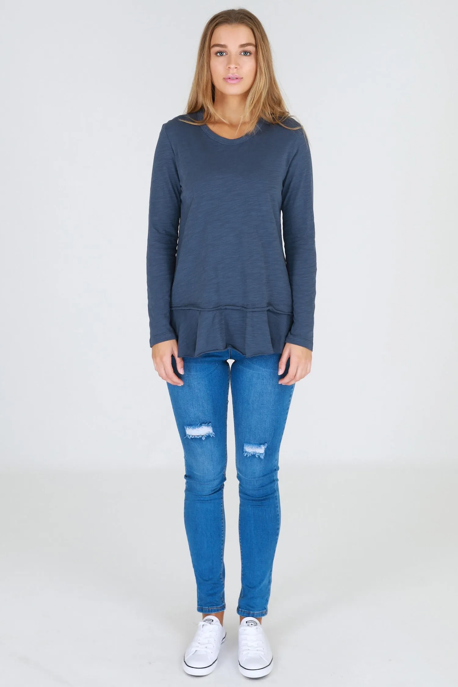 Orchid Ruffle Hem T Shirt