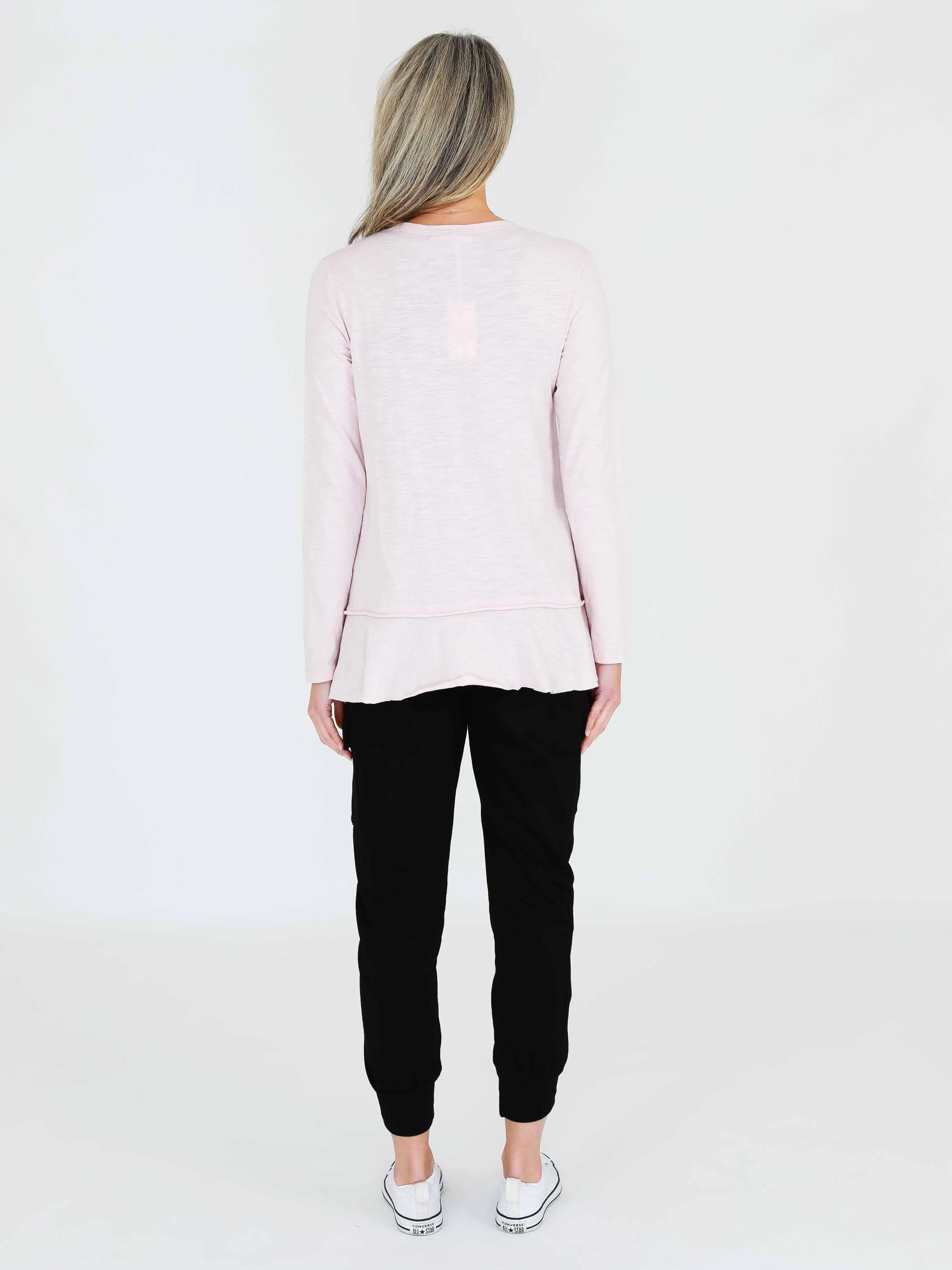 Orchid Ruffle Hem T Shirt
