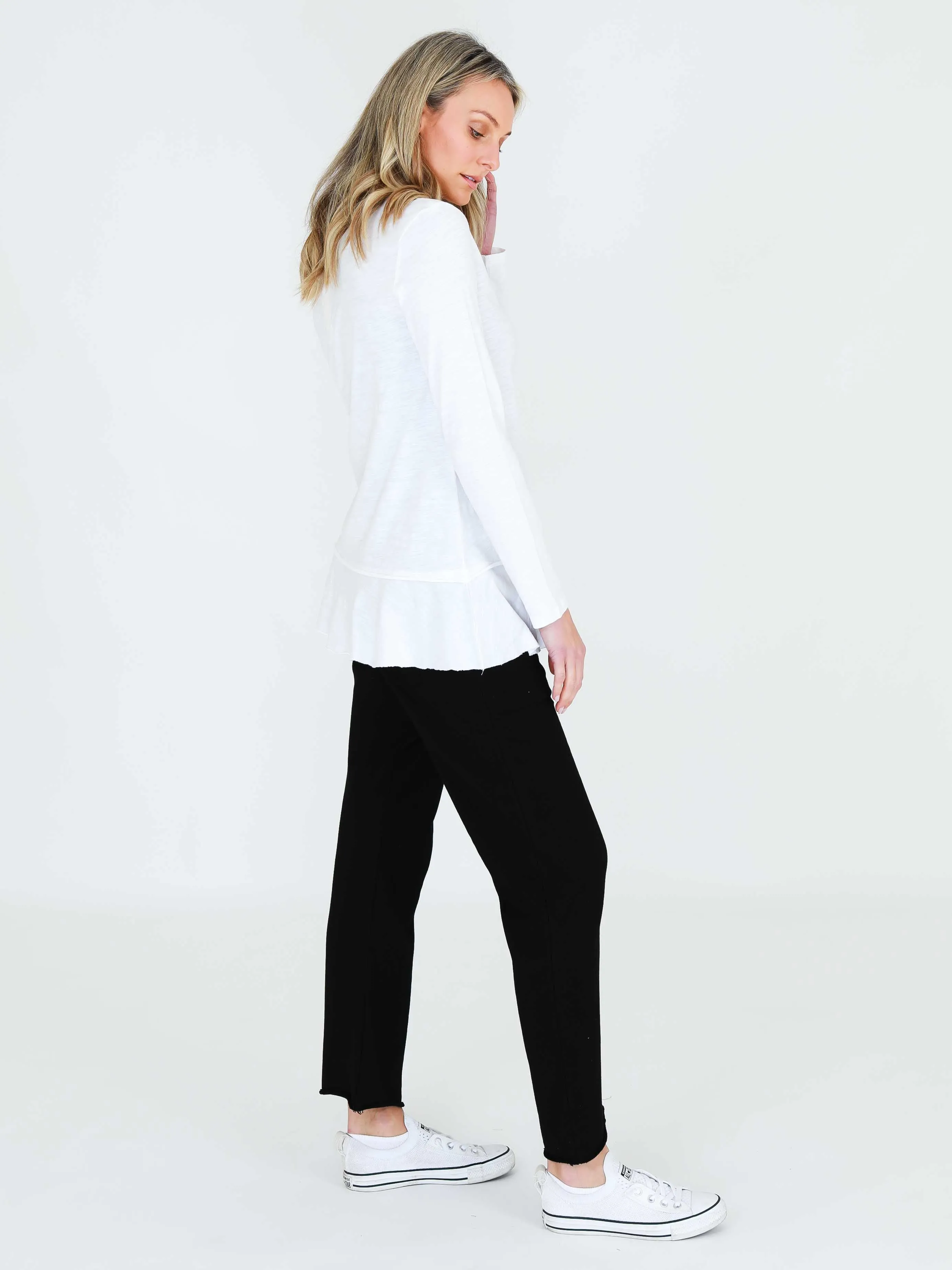 Orchid Ruffle Hem T Shirt