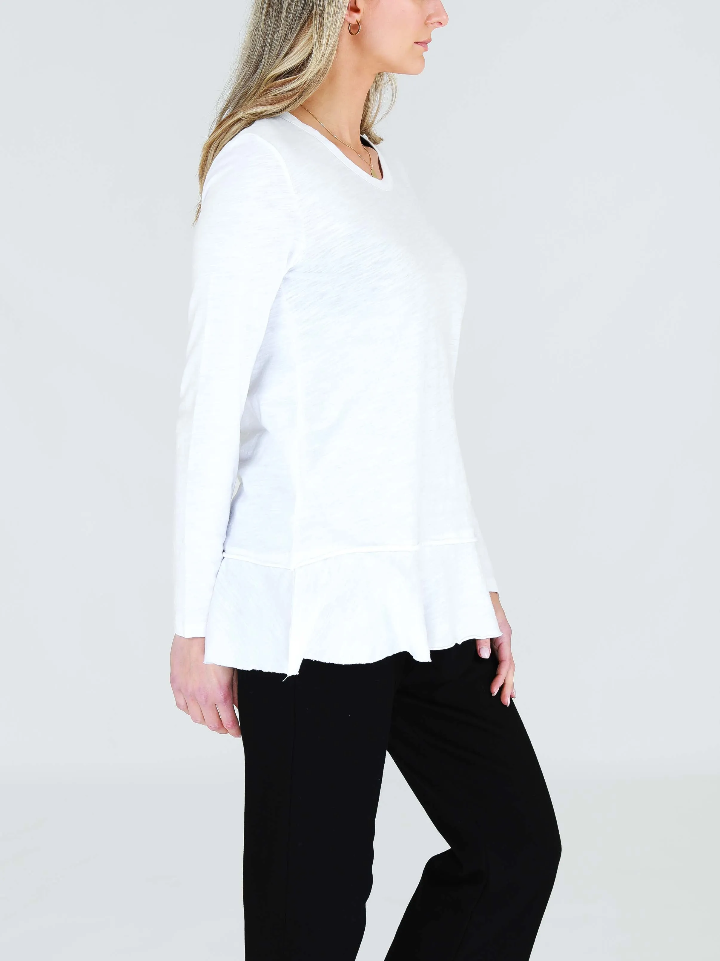 Orchid Ruffle Hem T Shirt