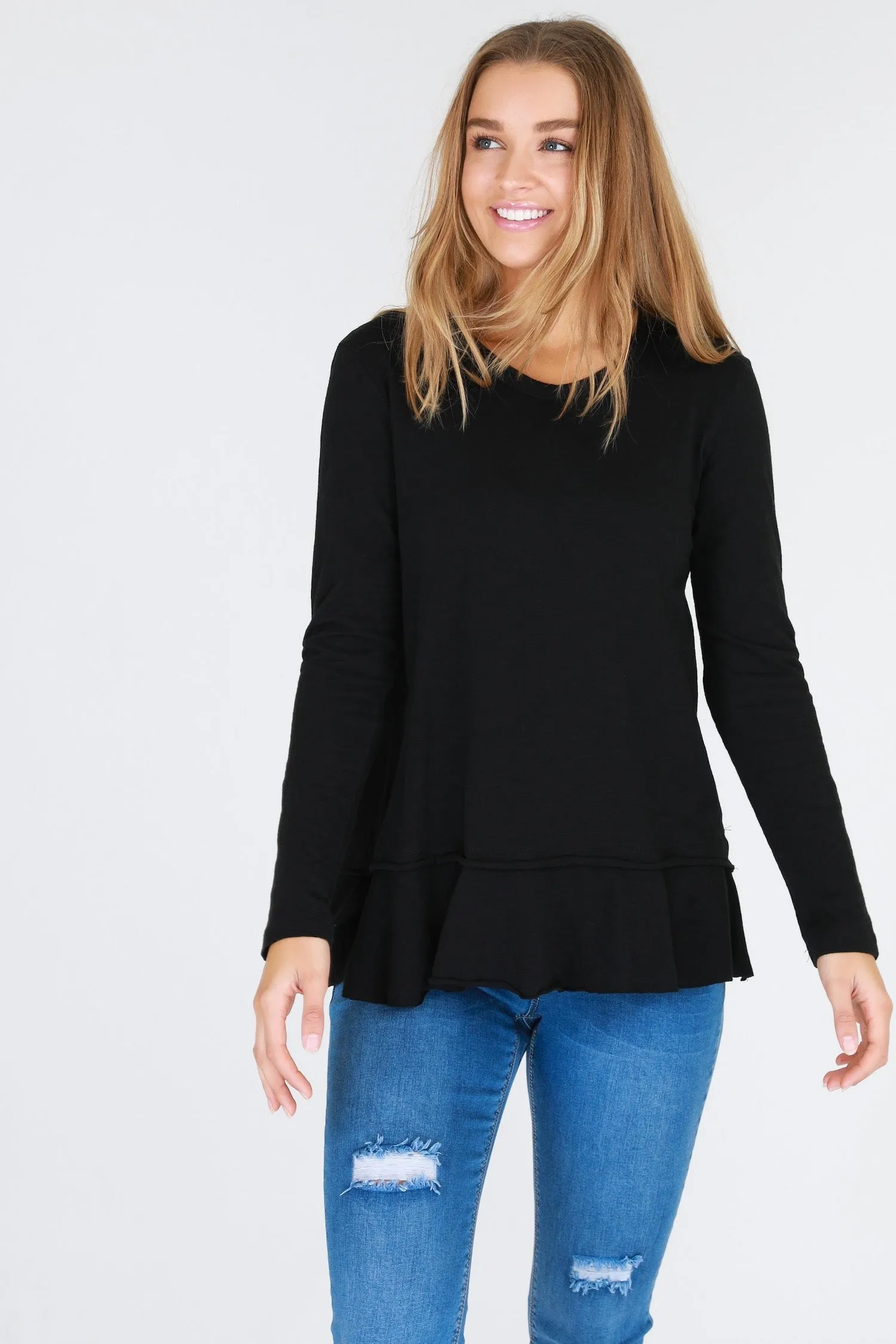 Orchid Ruffle Hem T Shirt