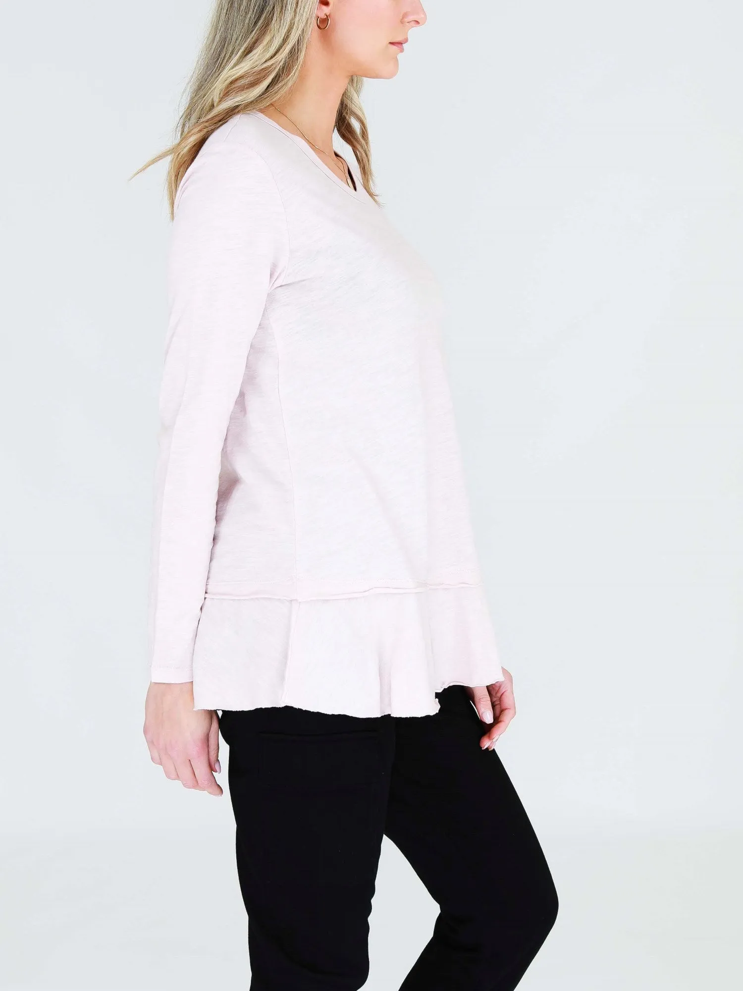 Orchid Ruffle Hem T Shirt
