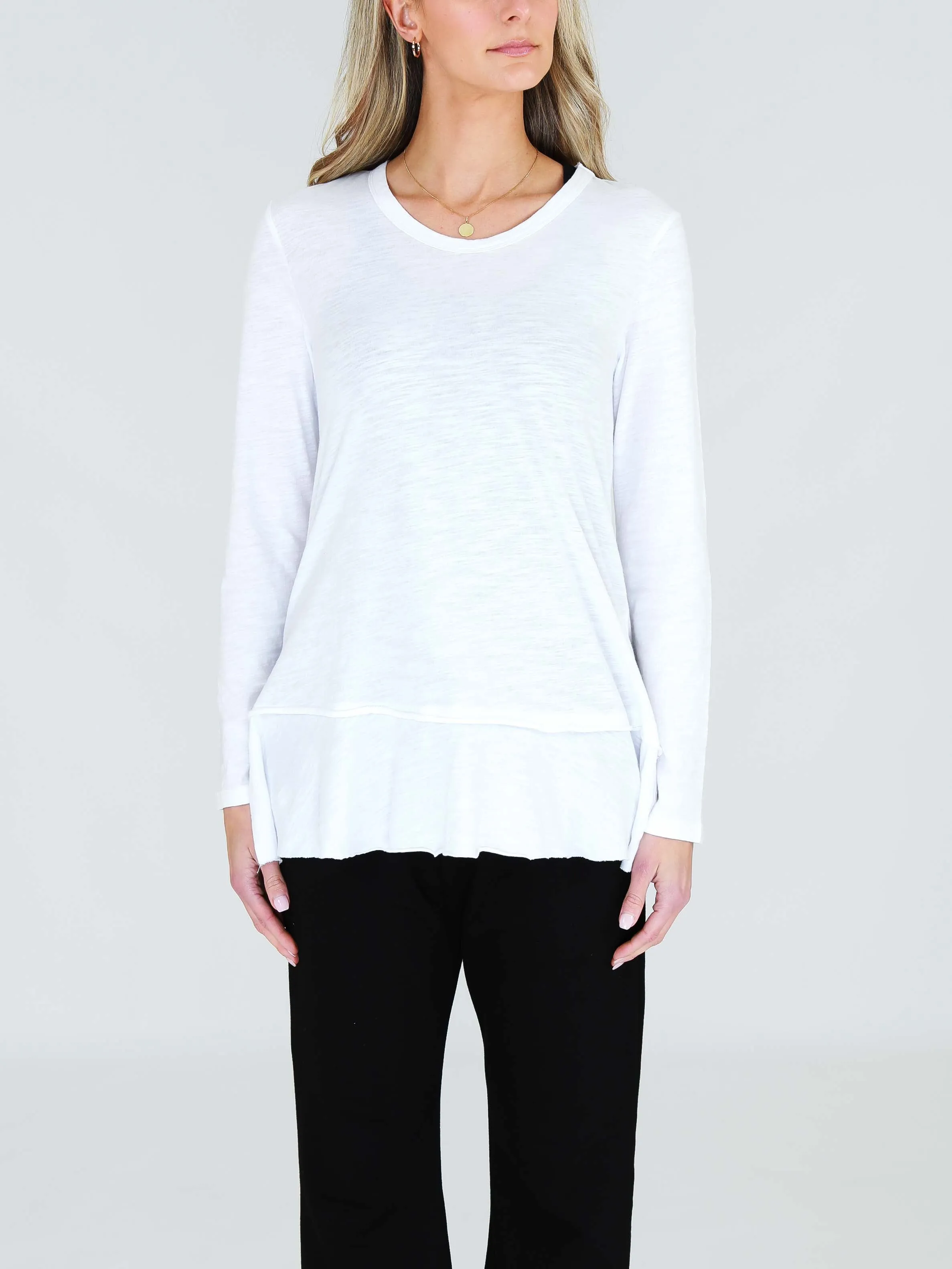 Orchid Ruffle Hem T Shirt