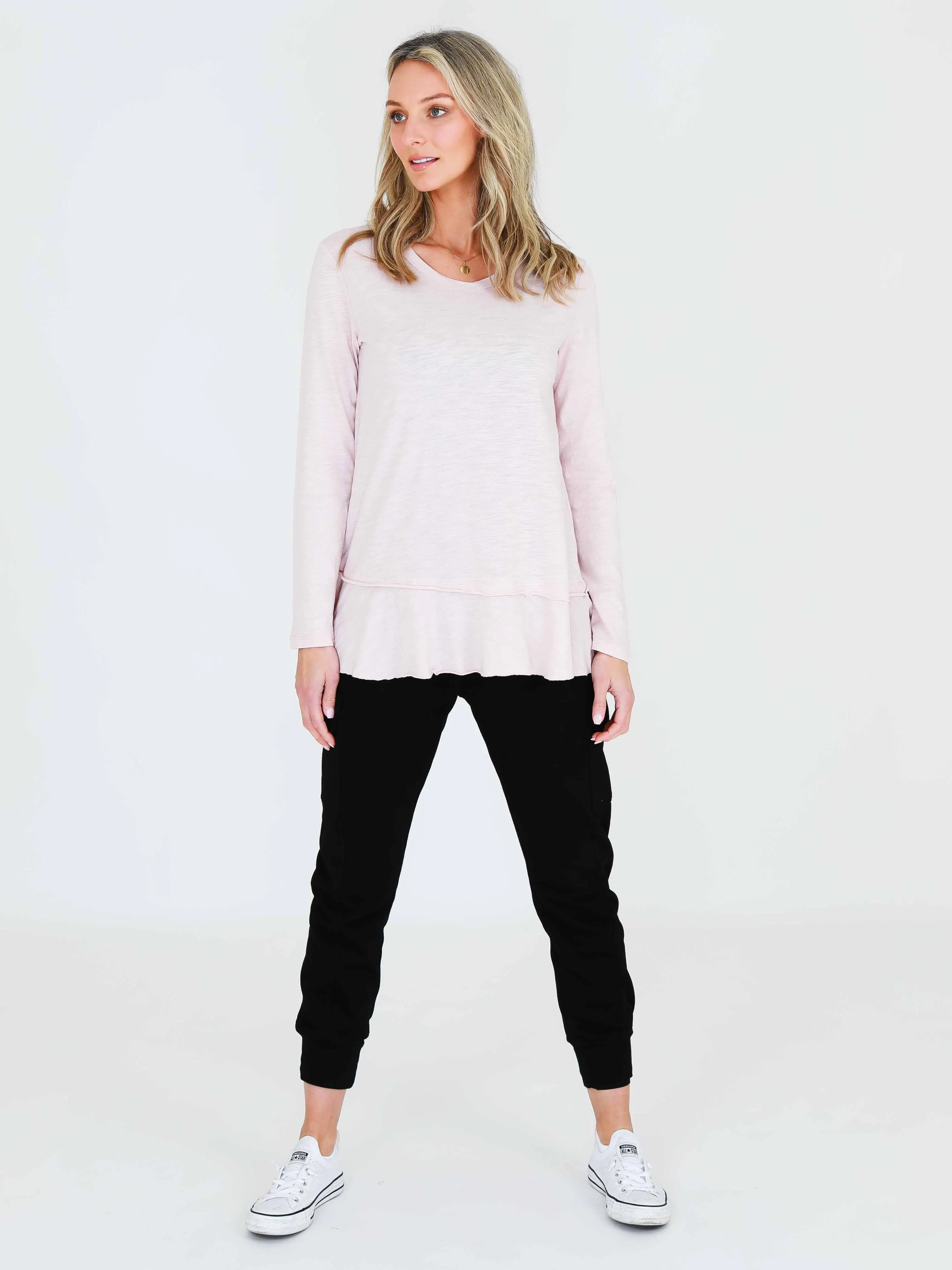 Orchid Ruffle Hem T Shirt