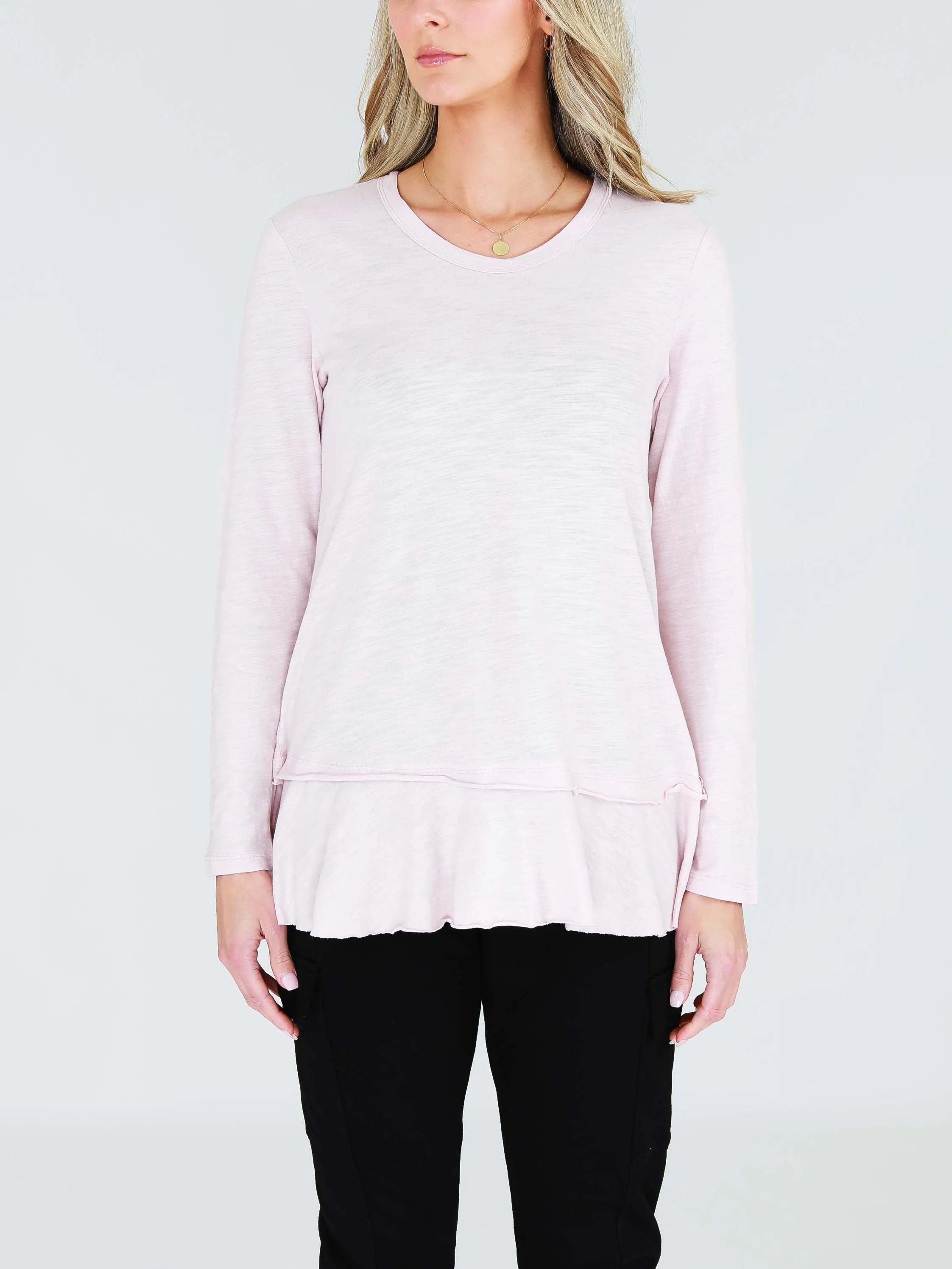 Orchid Ruffle Hem T Shirt