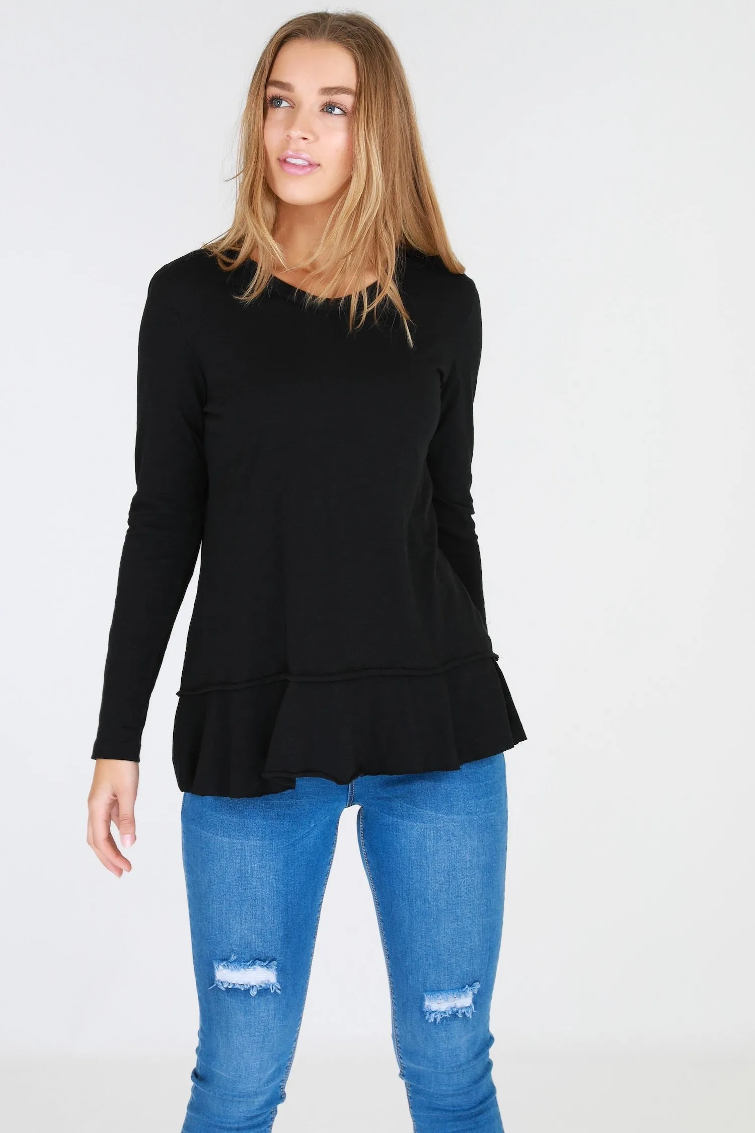 Orchid Ruffle Hem T Shirt