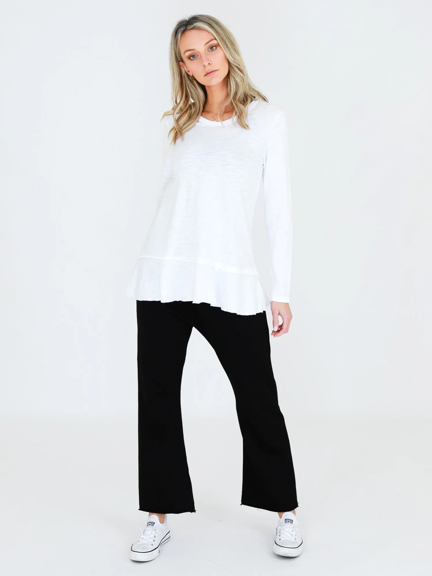 Orchid Ruffle Hem T Shirt