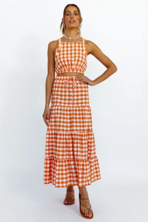 Popping Star Maxi Skirt Orange