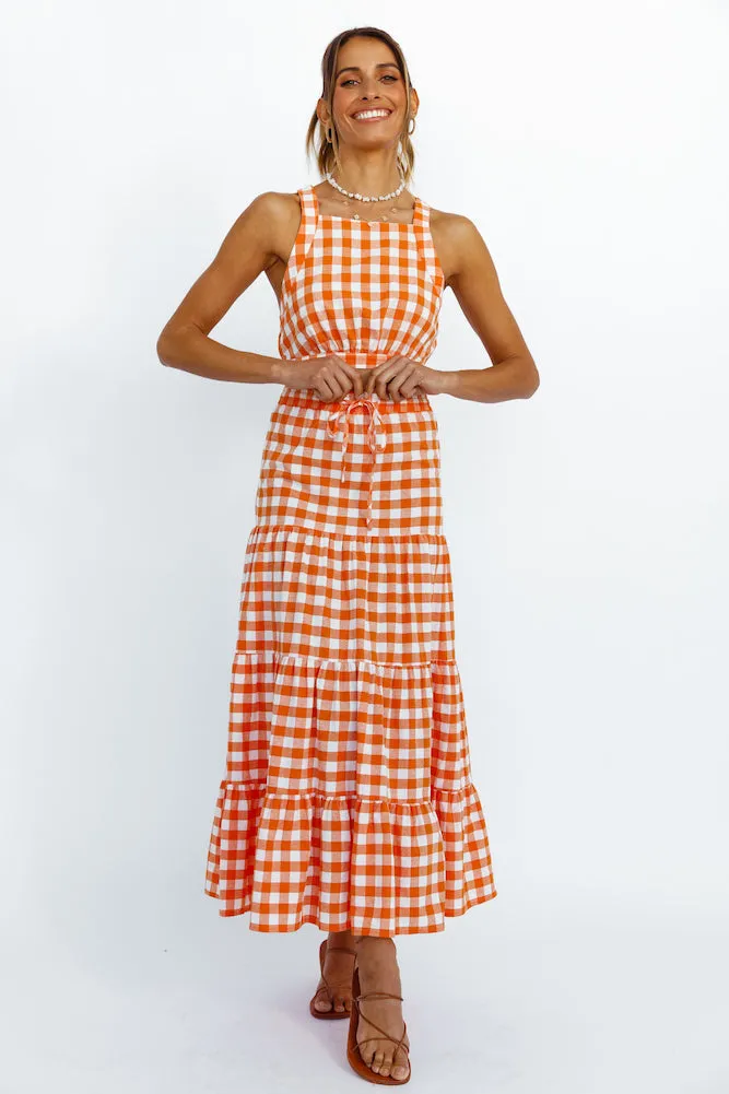 Popping Star Maxi Skirt Orange