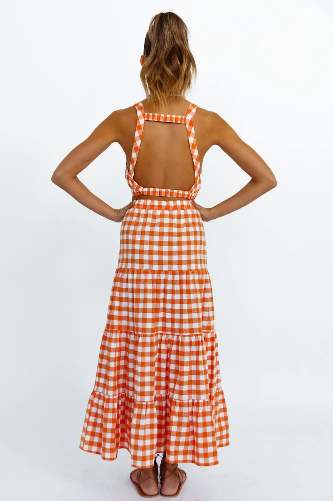 Popping Star Maxi Skirt Orange