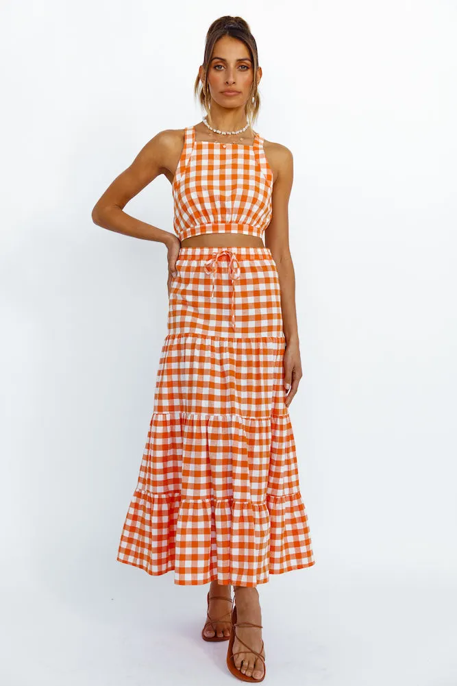 Popping Star Maxi Skirt Orange