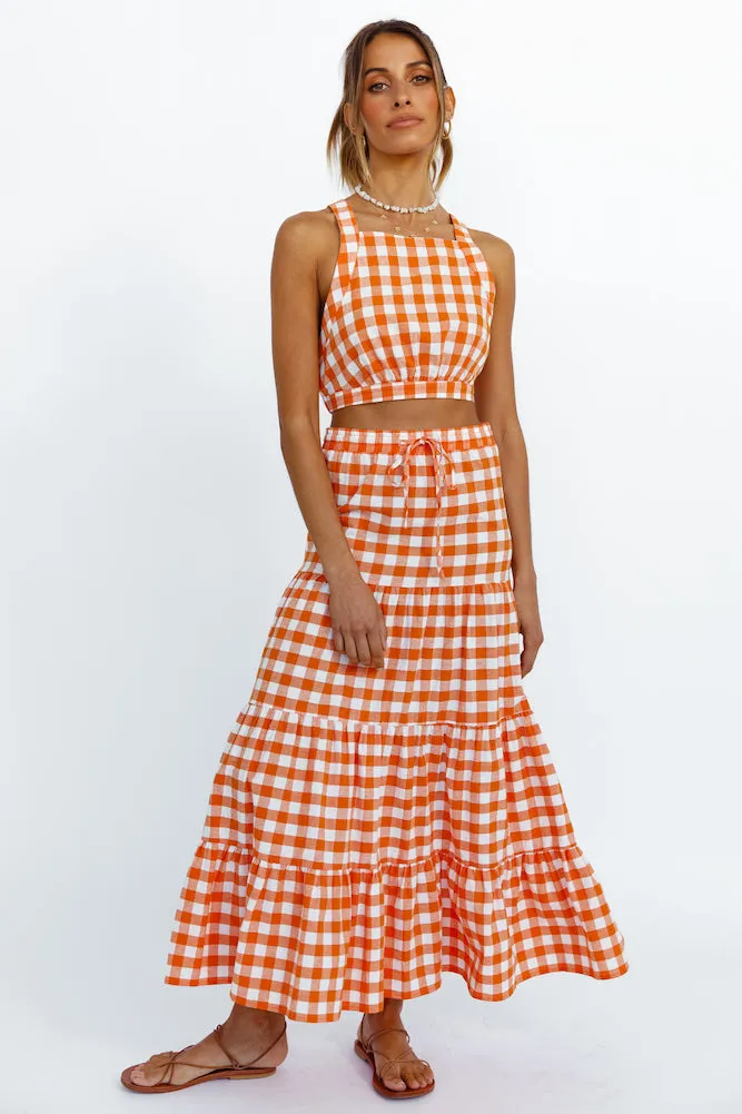 Popping Star Maxi Skirt Orange