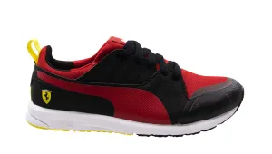 Puma Juniors Pitlane SF Synthetic Black Red Lace Up Trainers 360885 02