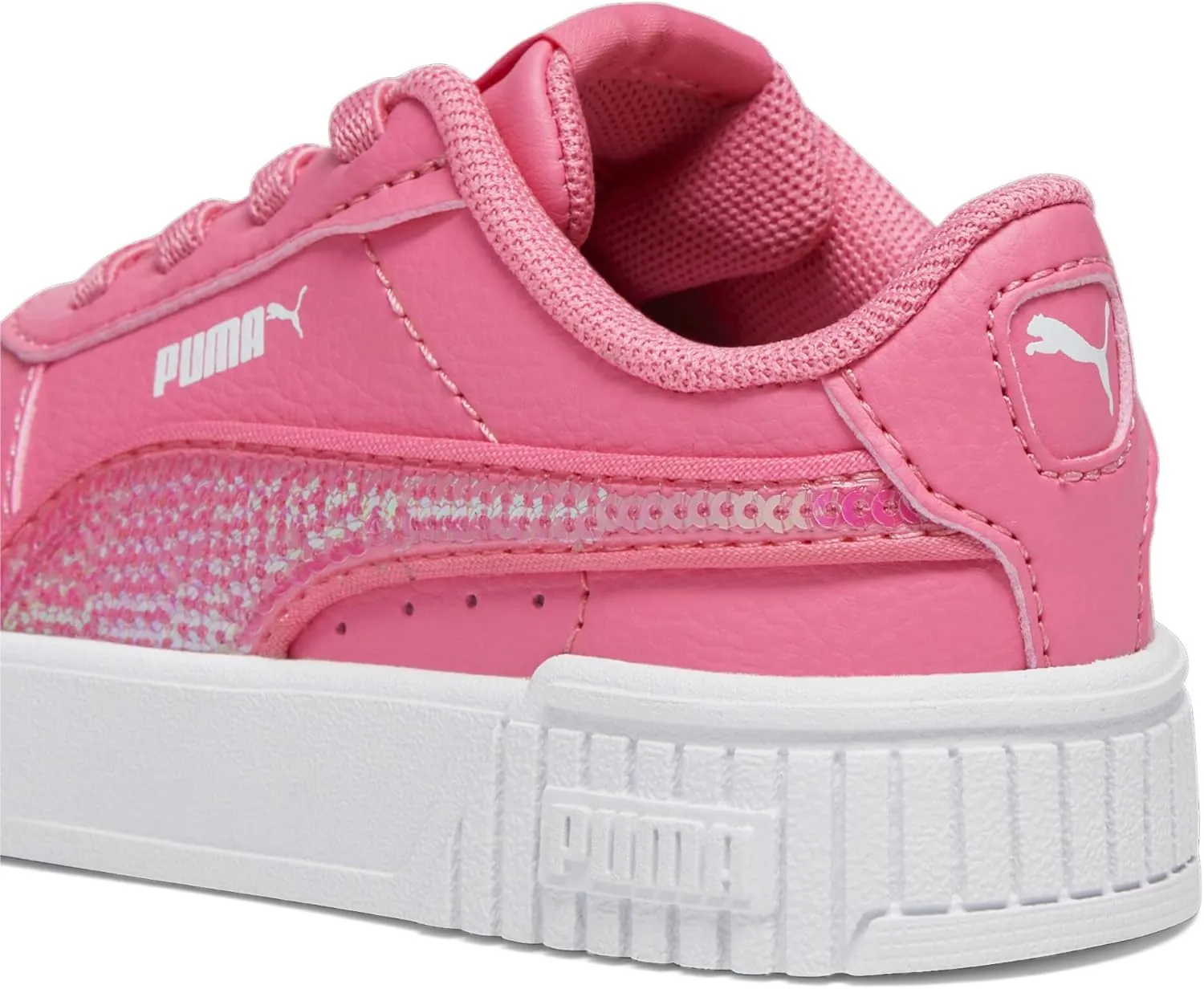 PUMA Unisex-Child Shoes Kids Carina 2.0 Holographic Alternate Closure Sneaker, White Silver, 4 US Toddler