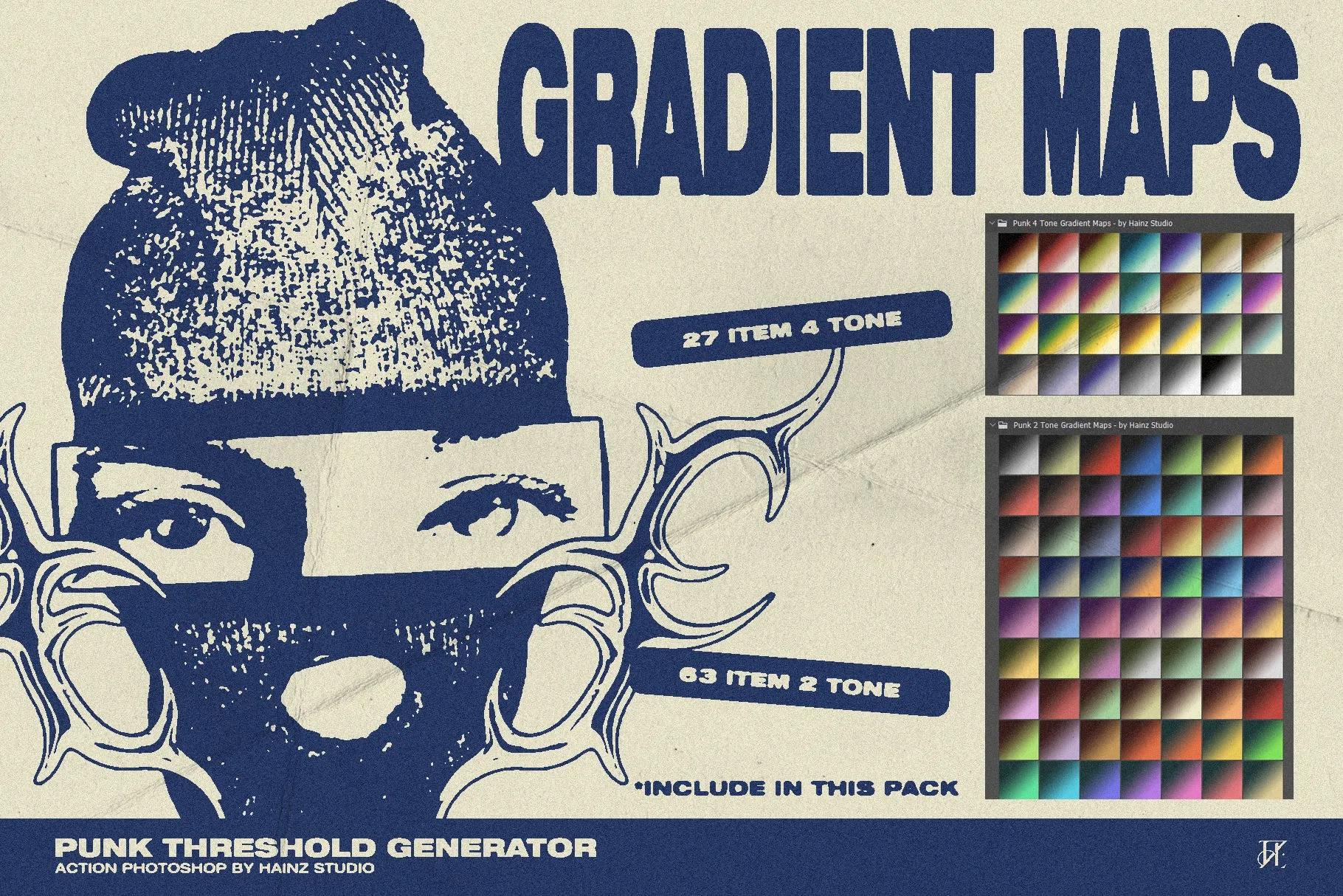 Punk Threshold Generator - Photoshop Action   Gradient Maps
