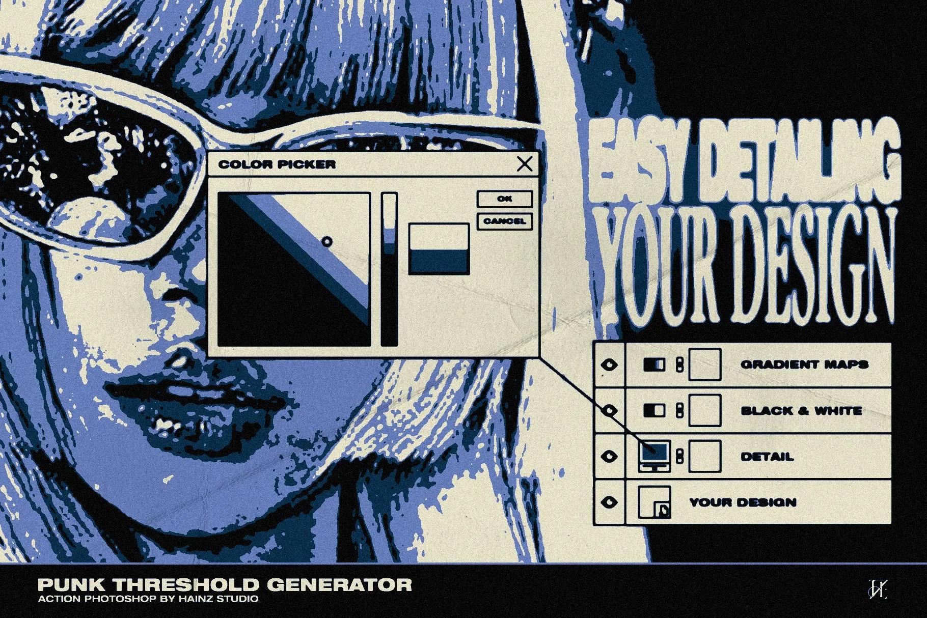 Punk Threshold Generator - Photoshop Action   Gradient Maps