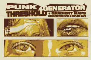 Punk Threshold Generator - Photoshop Action   Gradient Maps