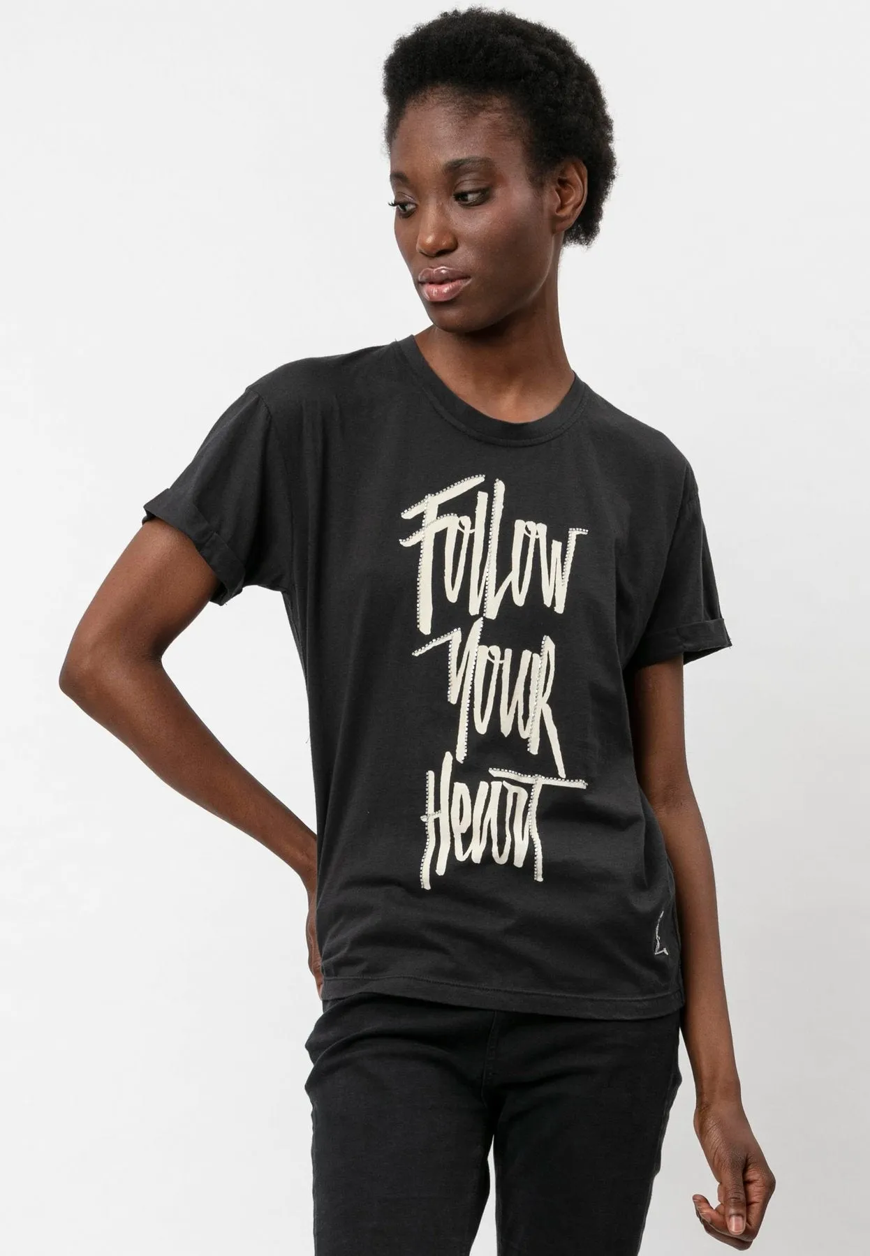 Religion Follow Your Heart Tee Washed Black