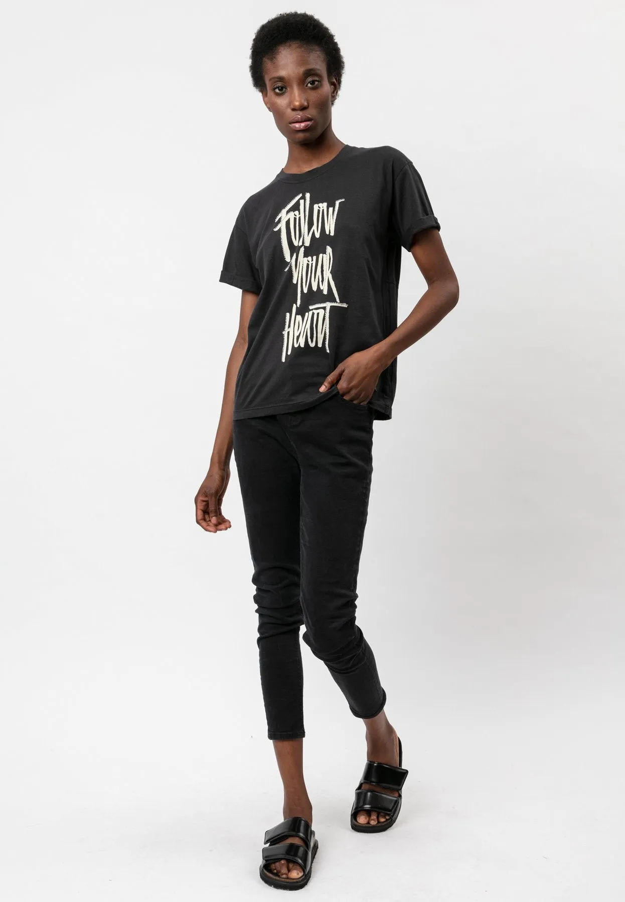 Religion Follow Your Heart Tee Washed Black