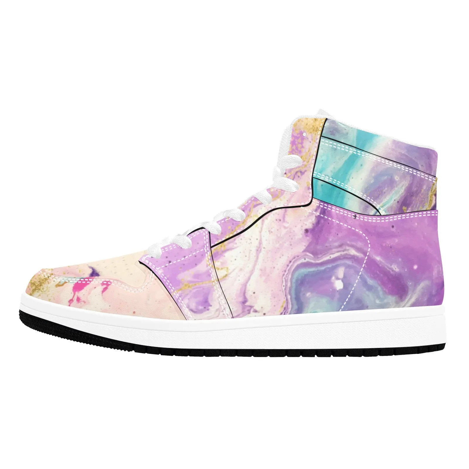 Resin Epoxy Blend Pattern 1 Old School High Top Sneakers
