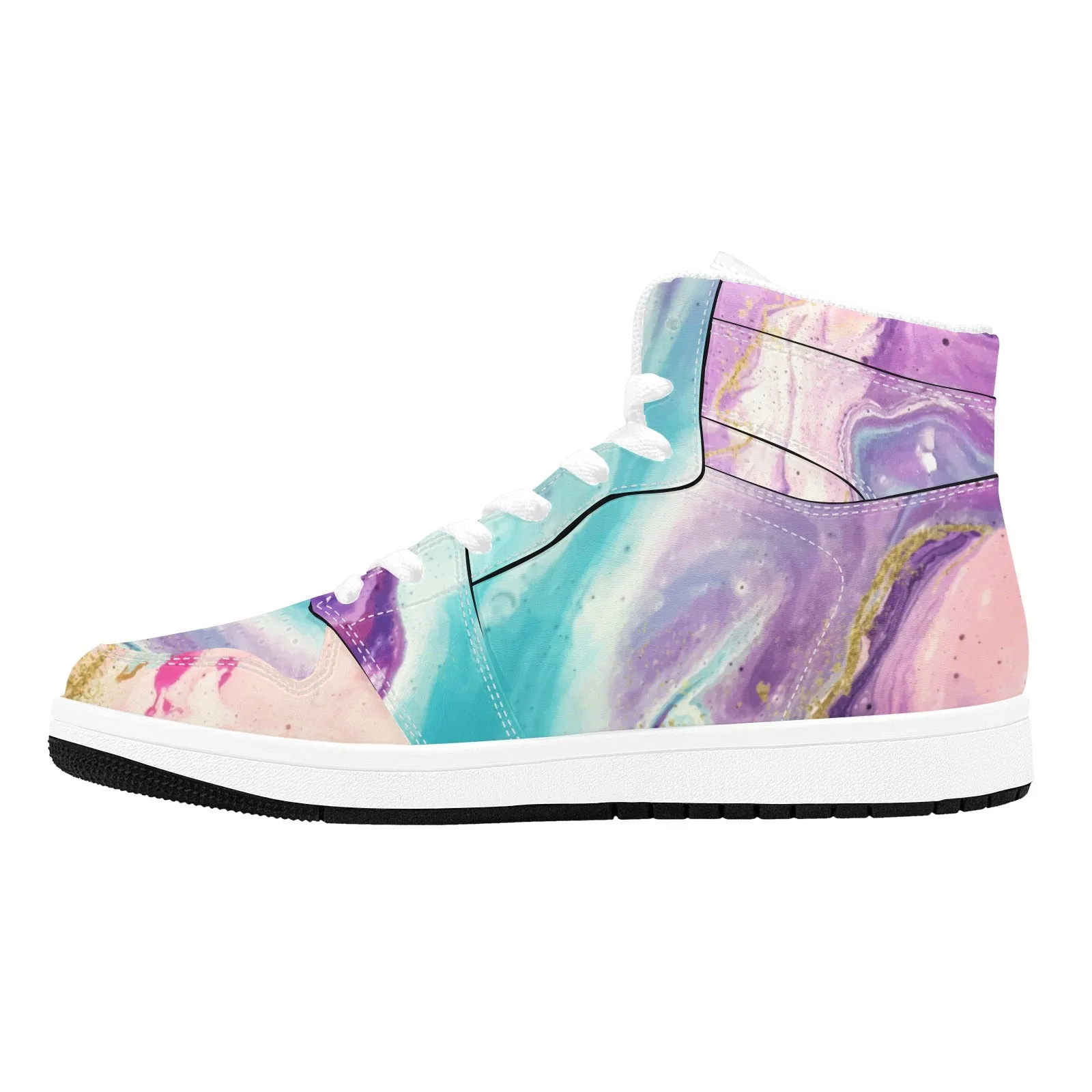 Resin Epoxy Blend Pattern 1 Old School High Top Sneakers