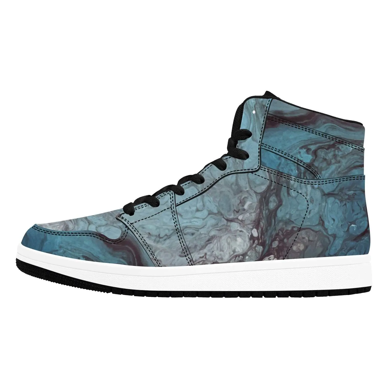 Resin Epoxy Blend Pattern 4 Old School High Top Sneakers