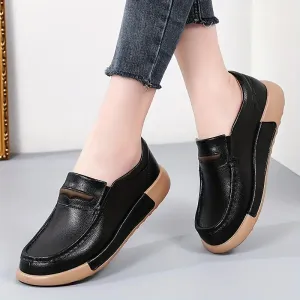 Retro-Loafer-comfortabele slip-on schoenen met een ronde teengebied