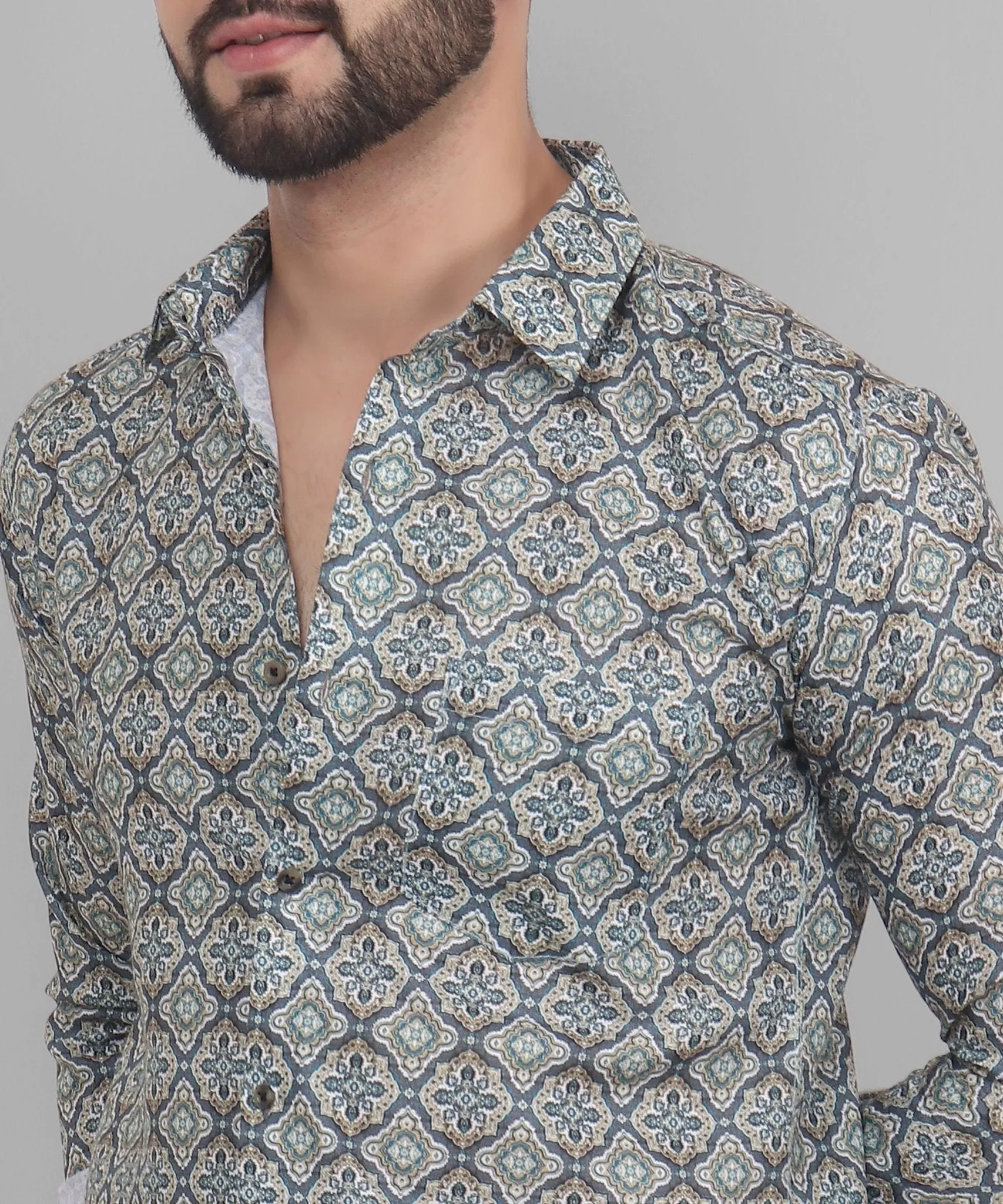 Retro Printed Men's Shirt