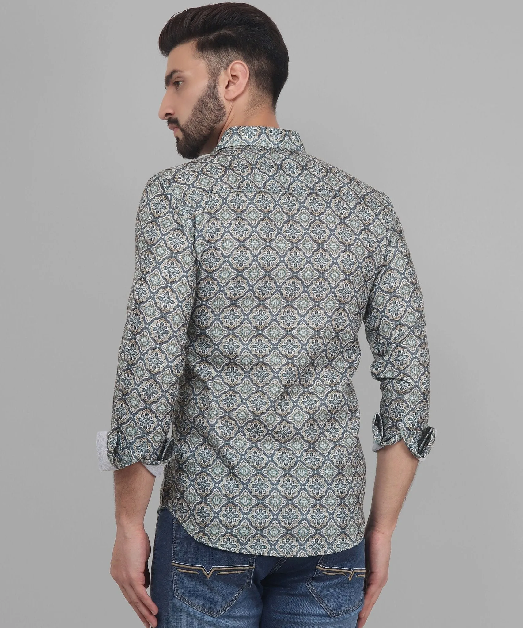 Retro Printed Men's Shirt