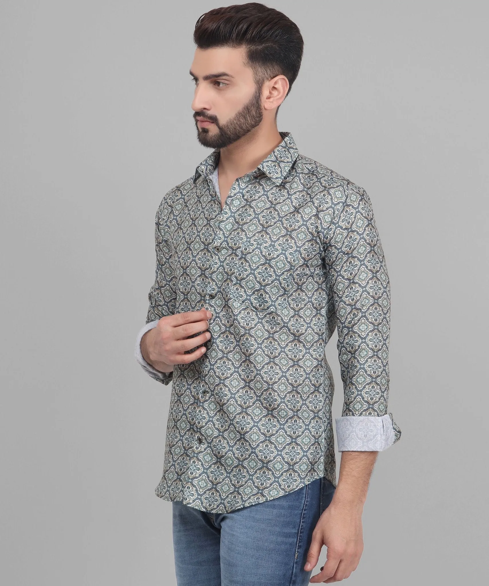 Retro Printed Men's Shirt