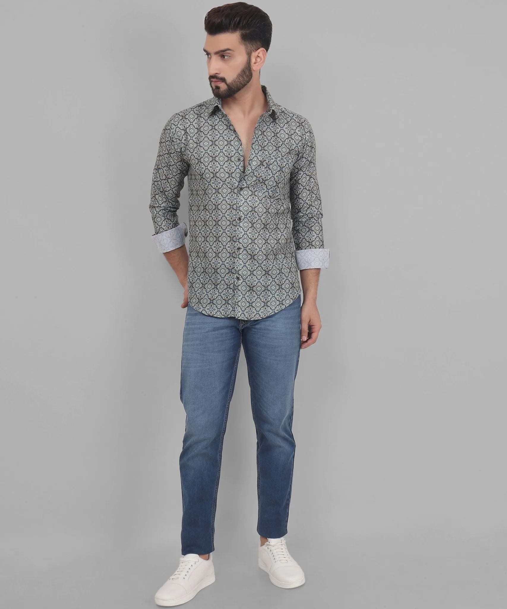 Retro Printed Men's Shirt