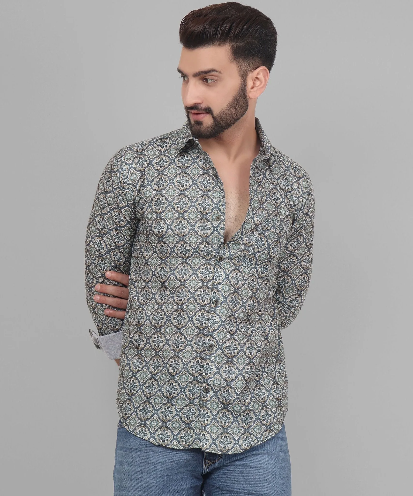 Retro Printed Men's Shirt