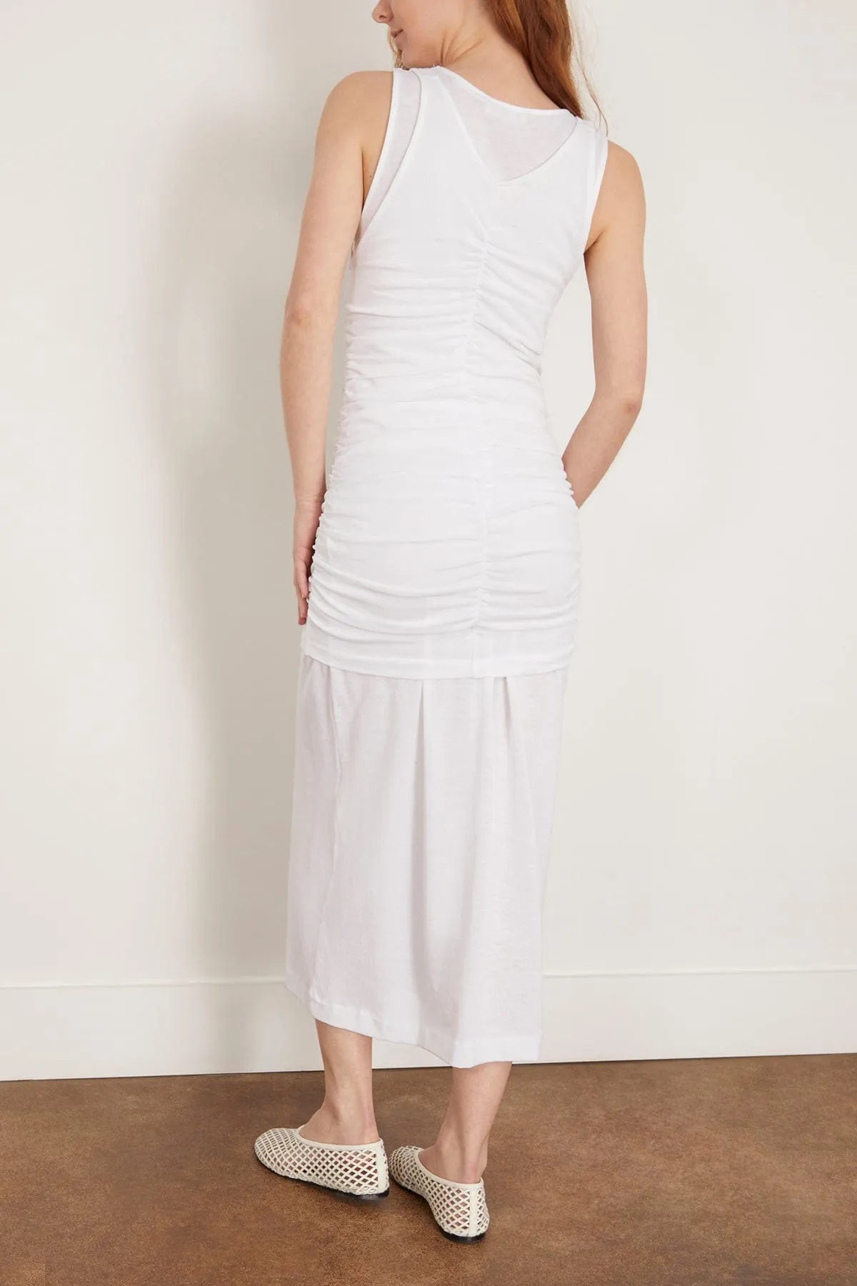 Romana Layered Tank Dress in White