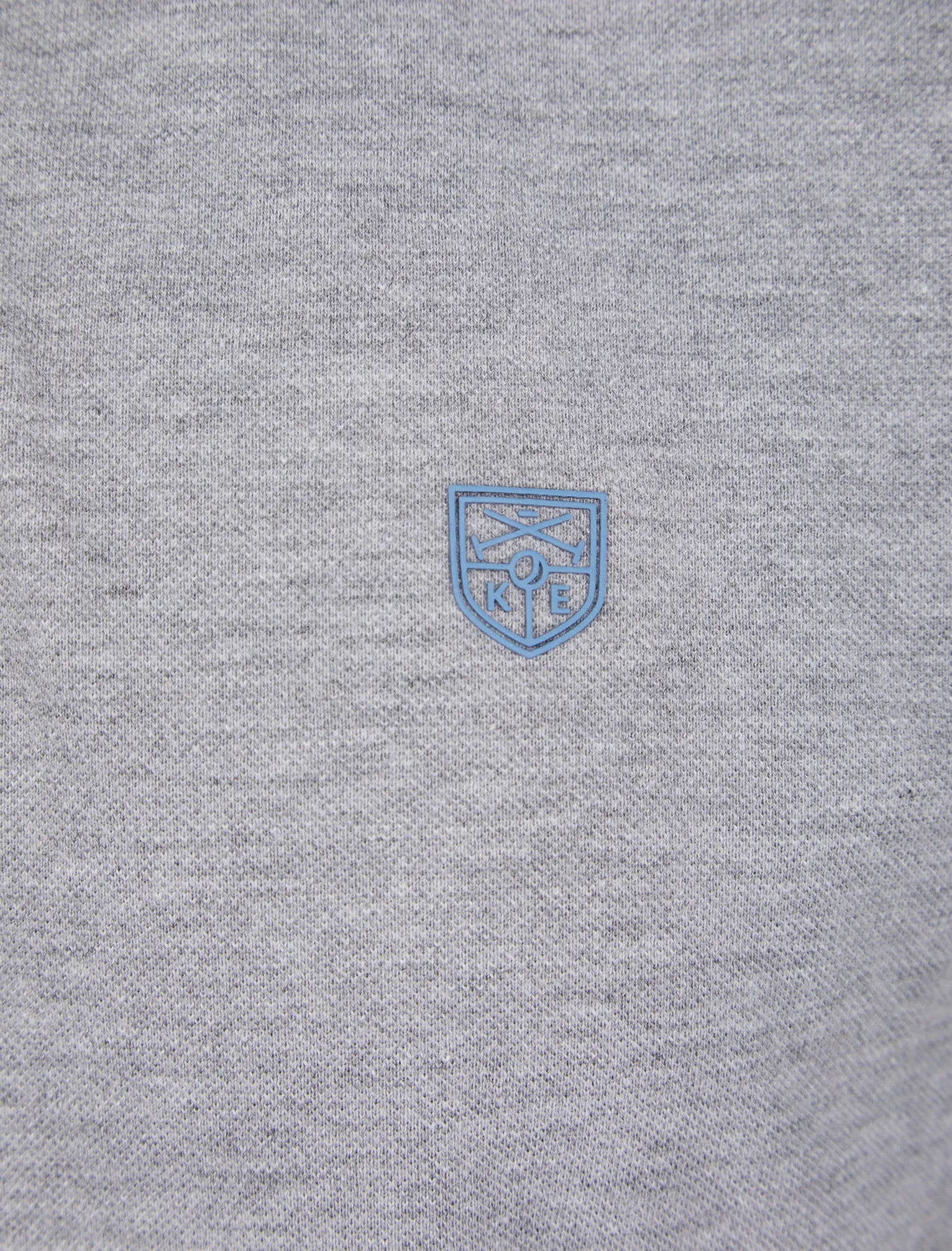 Saints Cotton Pique Polo Shirt in Light Grey Marl- Kensington Eastside