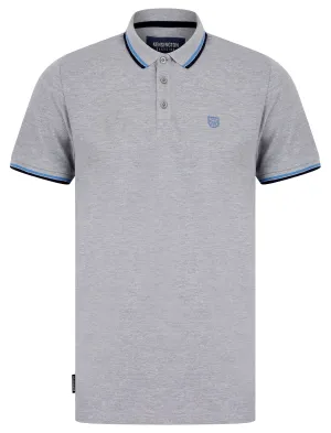Saints Cotton Pique Polo Shirt in Light Grey Marl- Kensington Eastside