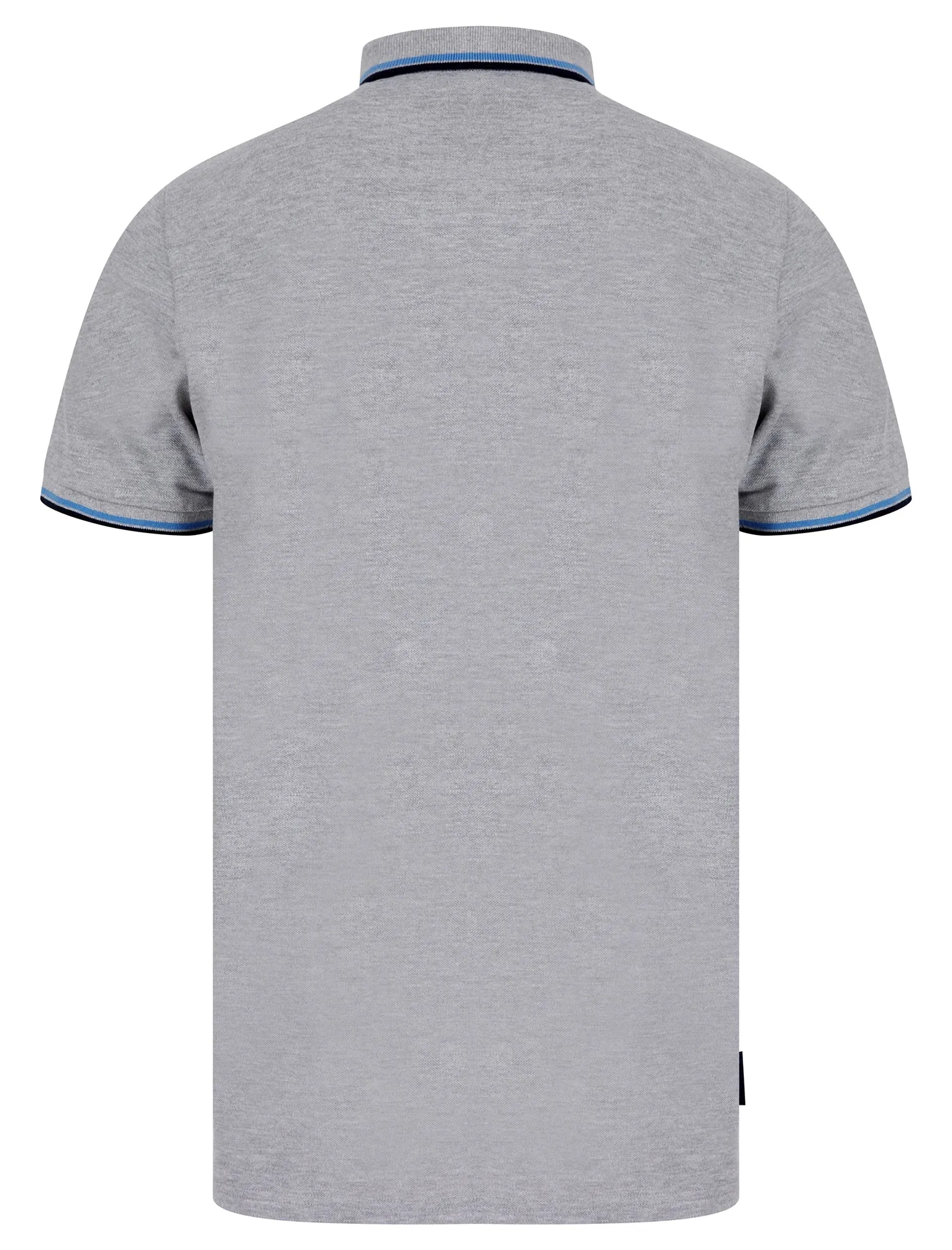 Saints Cotton Pique Polo Shirt in Light Grey Marl- Kensington Eastside