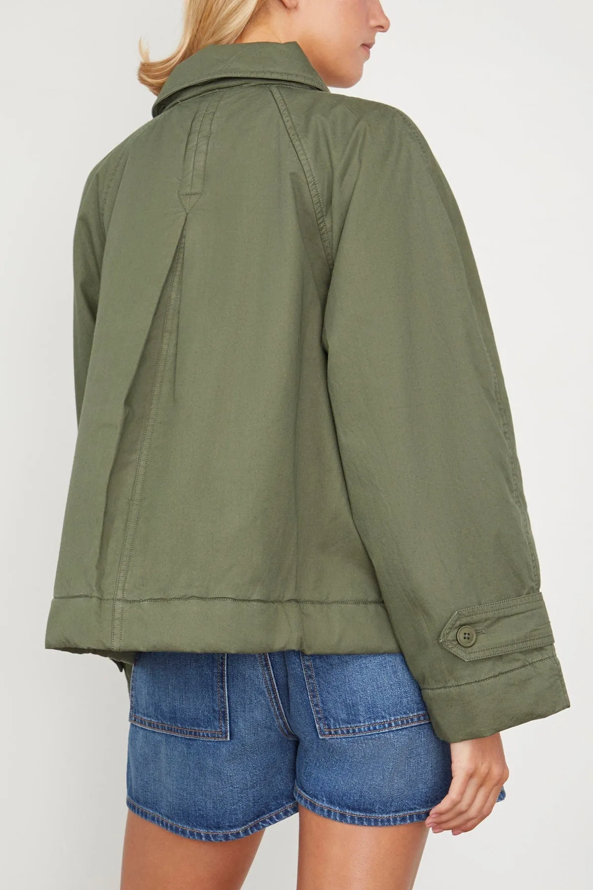 Samaka Garment Dye Long Sleeve Jacket in Thyme