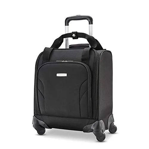 Samsonite Underseat Carry-On Spinner with USB Port, Jet Black