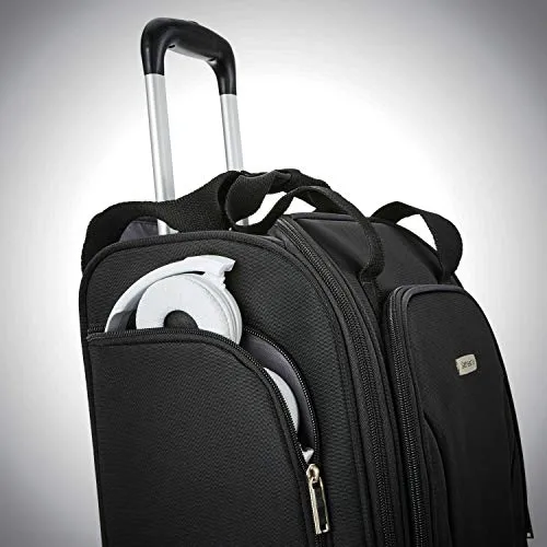 Samsonite Underseat Carry-On Spinner with USB Port, Jet Black