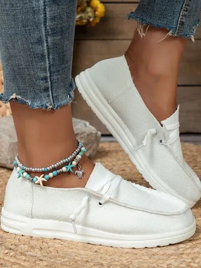 Scarlet Slip-Ons Boat Shoes