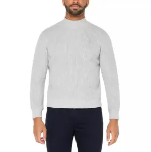 SHAKER STICH MOCK NECK SWEATER