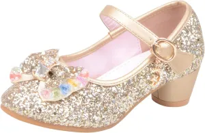 Shoes for Girls,5-13 Years Kids Baby Girls Pearl Crystal Bling Bowknot Single Princess Shoes Sandals Girl Shoes