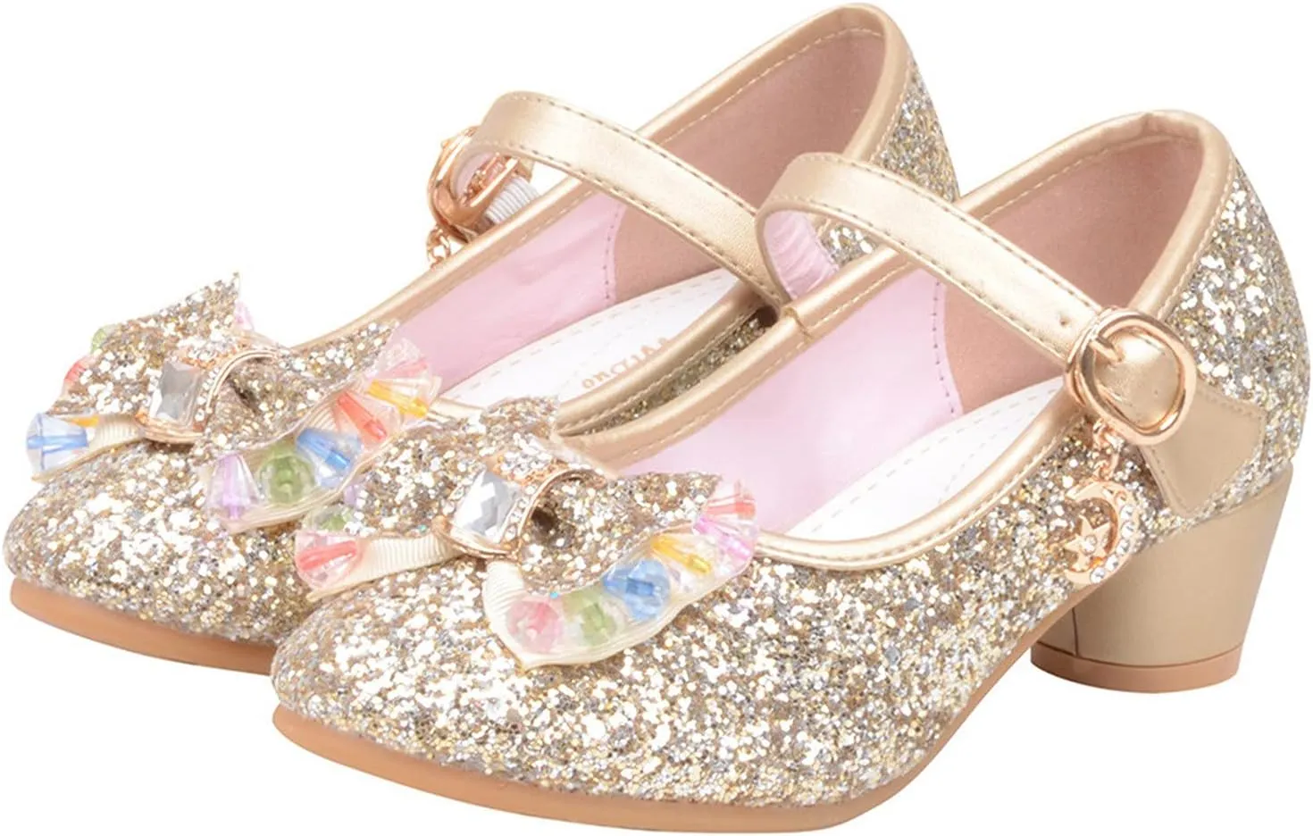 Shoes for Girls,5-13 Years Kids Baby Girls Pearl Crystal Bling Bowknot Single Princess Shoes Sandals Girl Shoes