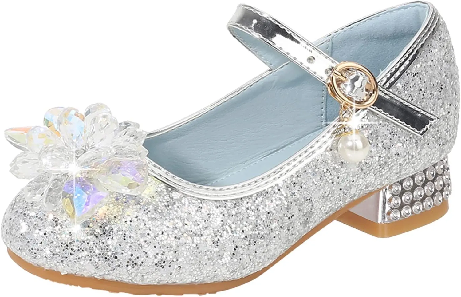 Shoes Low Heel Toddler Girls Dress Shoes Cute Bowknot Sparkle Mary Jane Flower Girls Wedding Little Girls Dress Shoes