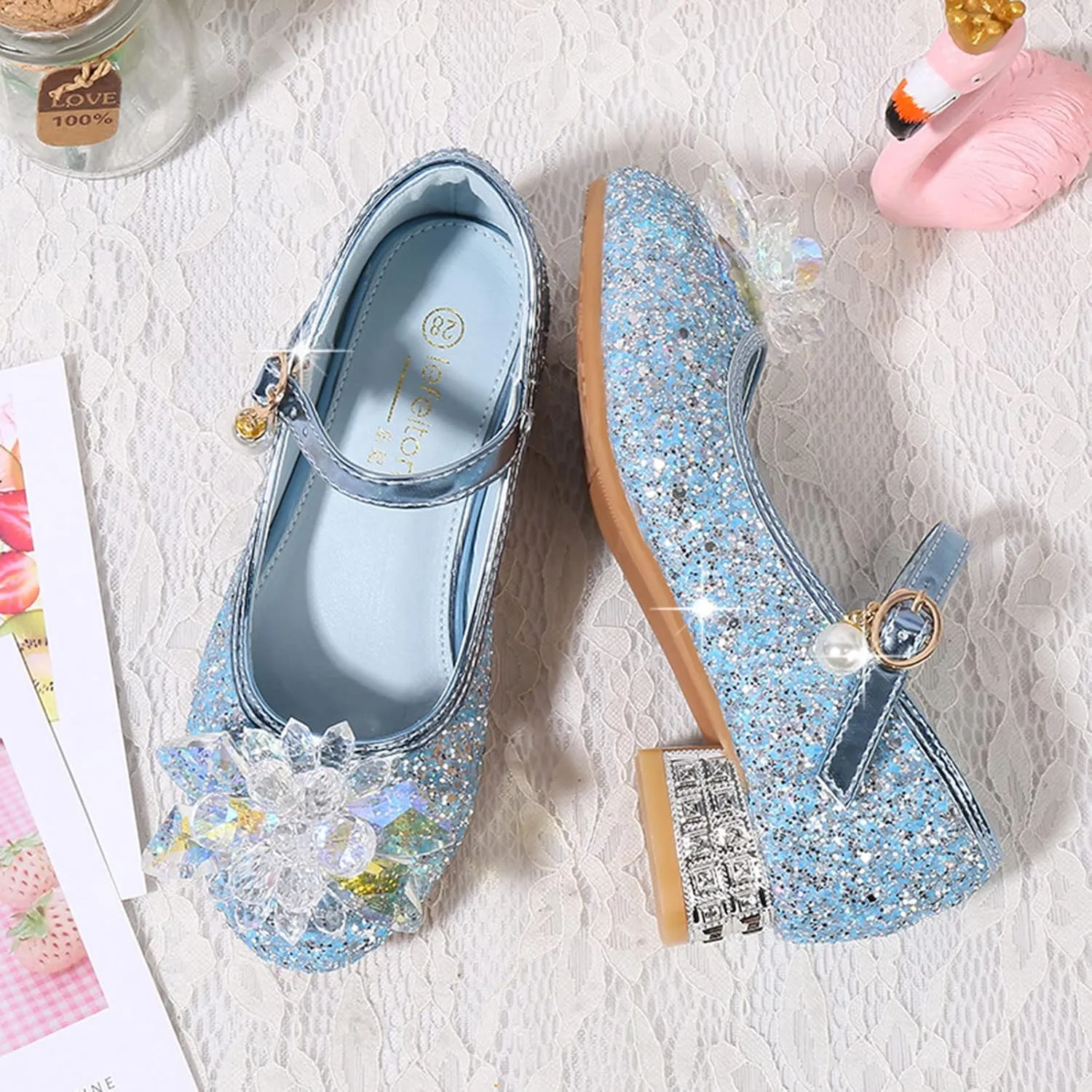 Shoes Low Heel Toddler Girls Dress Shoes Cute Bowknot Sparkle Mary Jane Flower Girls Wedding Little Girls Dress Shoes