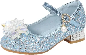 Shoes Low Heel Toddler Girls Dress Shoes Cute Bowknot Sparkle Mary Jane Flower Girls Wedding Little Girls Dress Shoes